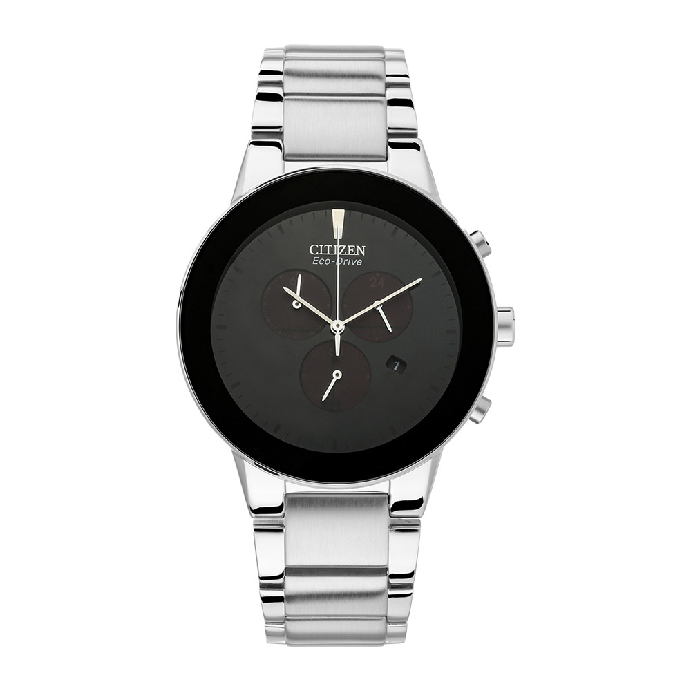 CITIZEN ECO-DRIVE GENTS WATCH BLACK DIAL - AT2240-51E