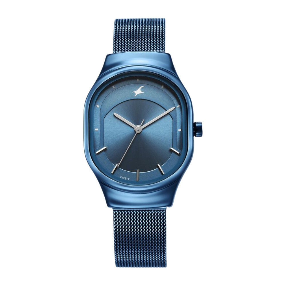 Fastrack Snob X Blue Dial Stainless Steel Strap Watch for Girls 6283QM01