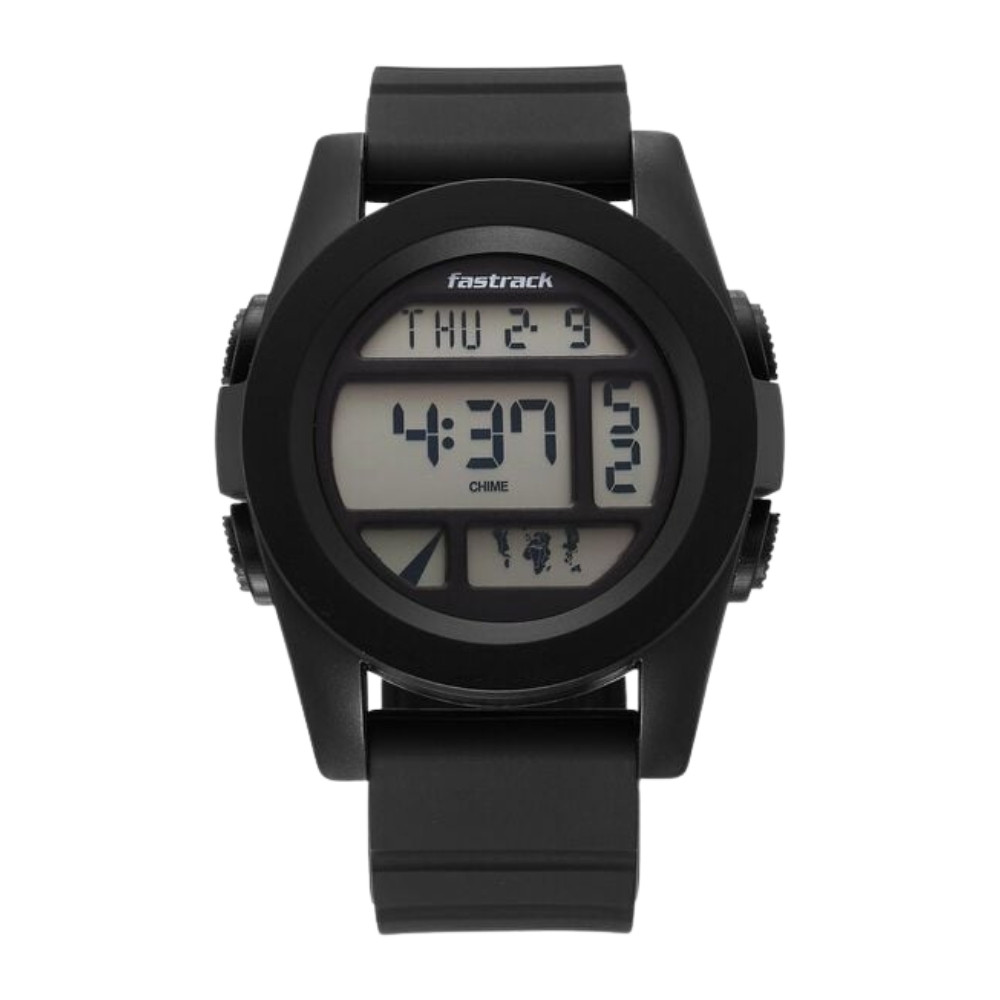 Fastrack StreetStyle Digital Black Dial Black Silicone Strap Watch For Guys 38120PP01