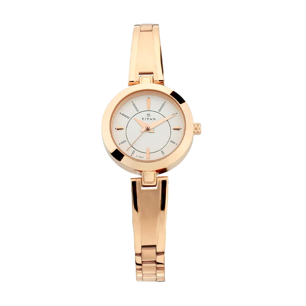 Titan Quartz Analog Silver Dial Metal Strap Watch for Women NR2598WM01