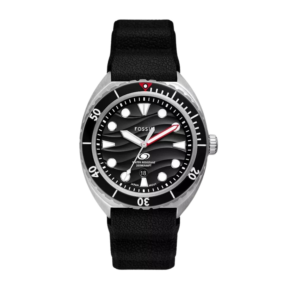 Breaker Three-Hand Date Black Silicone Watch FS6062