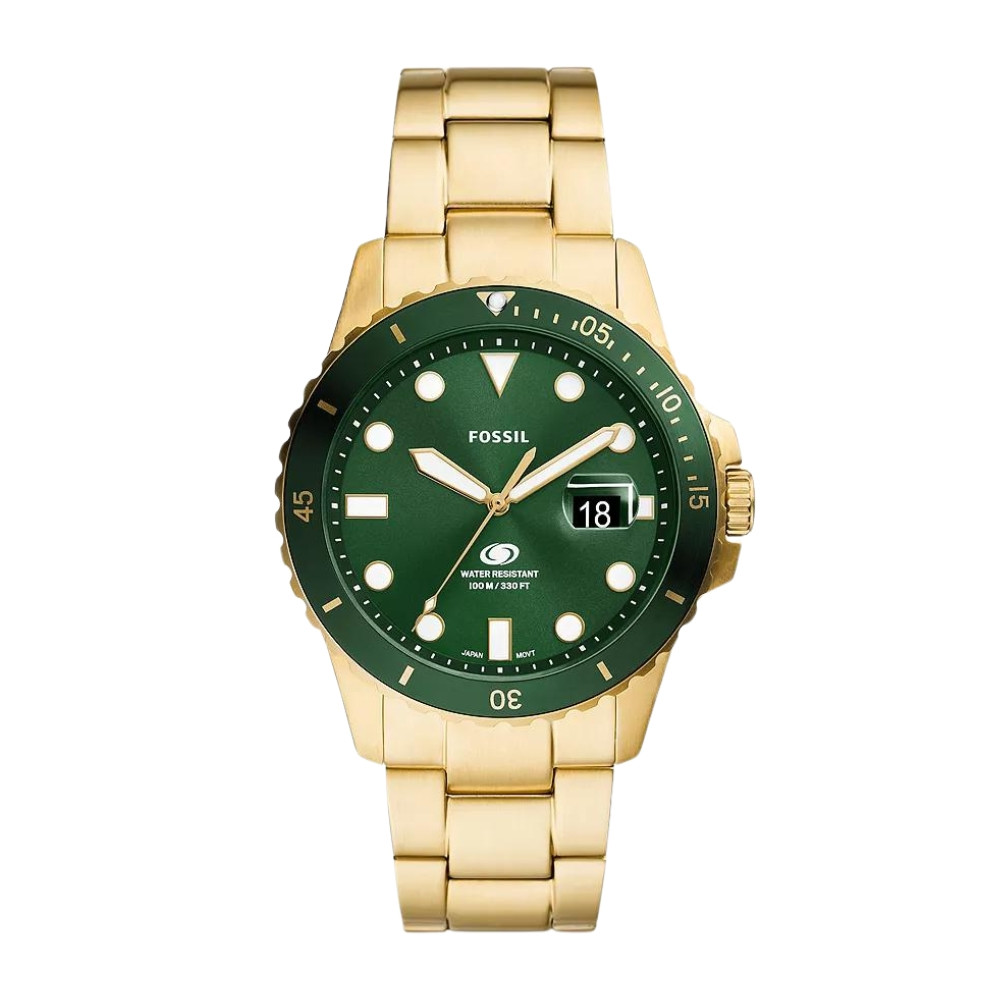 Fossil Blue Dive Three-Hand Date Gold-Tone Stainless Steel Watch FS6030