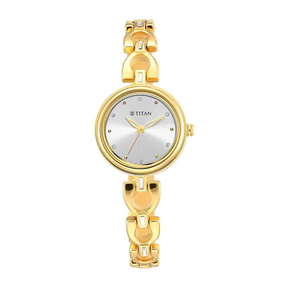 Titan Lagan Silver Dial Analog Metal Strap Watch for Women NR2601YM04