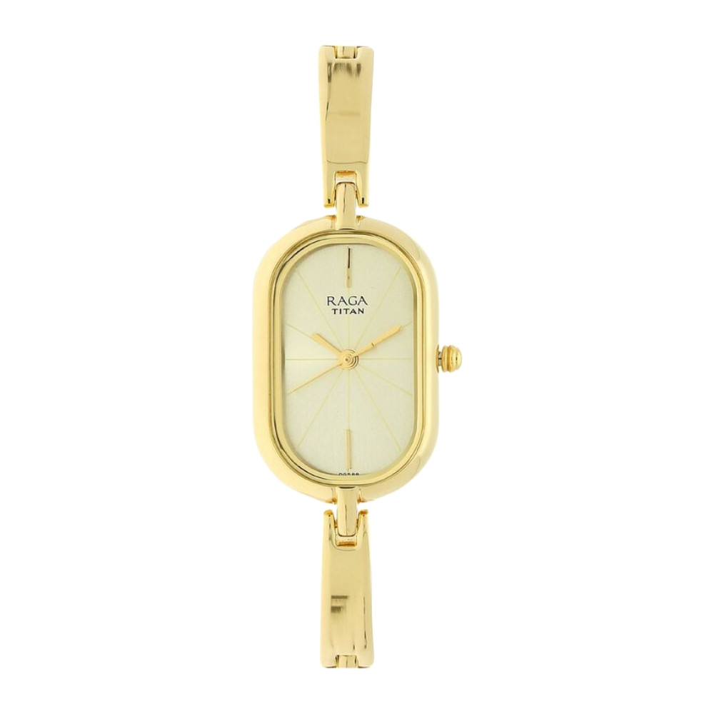 Titan Raga Viva Champagne Dial Women Watch With Metal Strap NR2577YM01