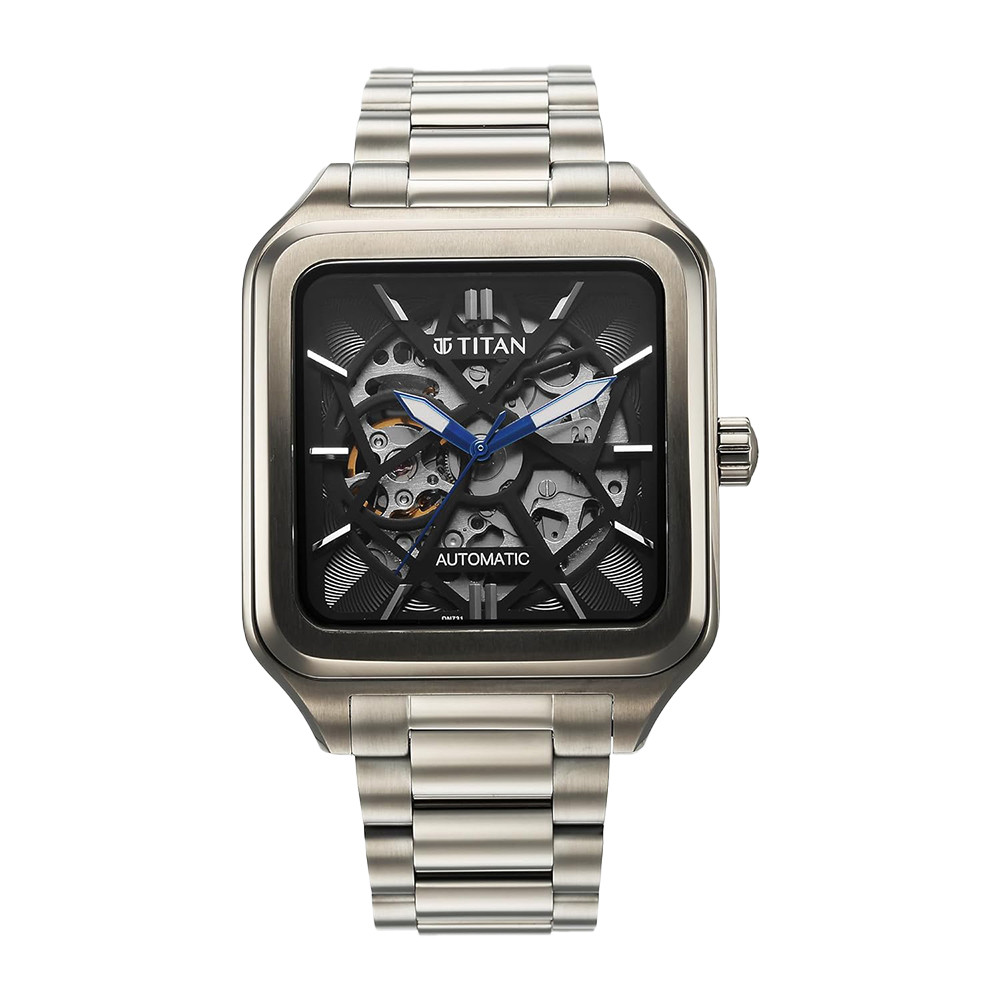 Titan Shaped Automatics Anthracite Dial Automatic Stainless Steel Strap watch for Men 90162QM01