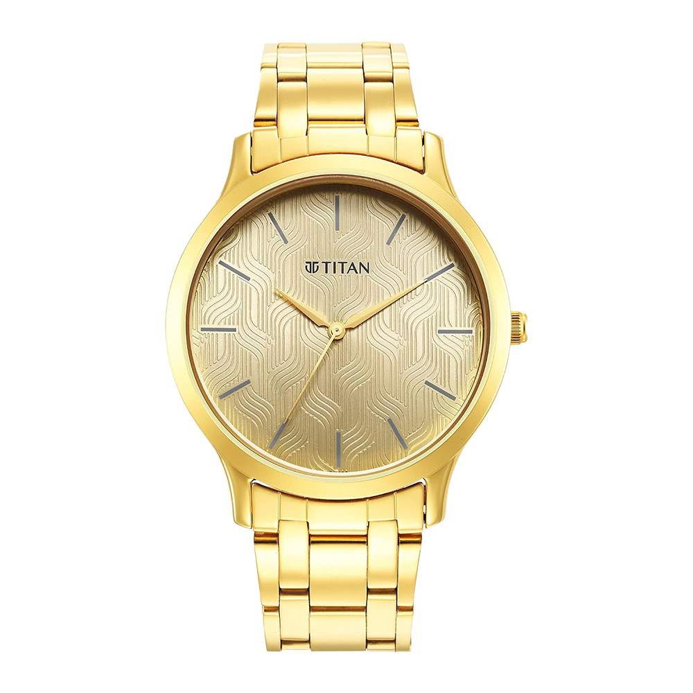 Titan Karishma Radiance Champagne Dial Analog Watch for Men NR1825YM03