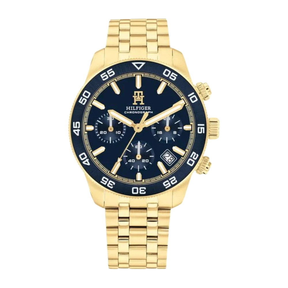 Tommy Hilfiger Chronograph Blue Dial Stainless Steel Strap Watch For Men TH1792158W