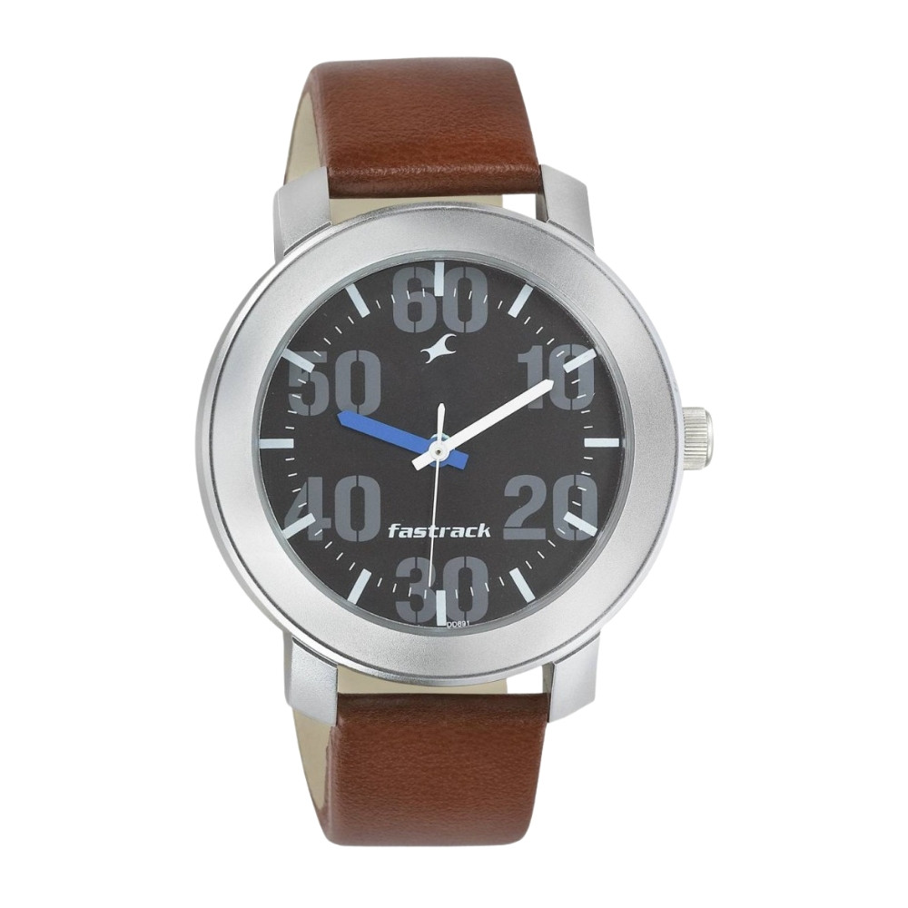 Fastrack Quartz Analog Black Dial Leather Strap Watch for Guys NR3121SL01