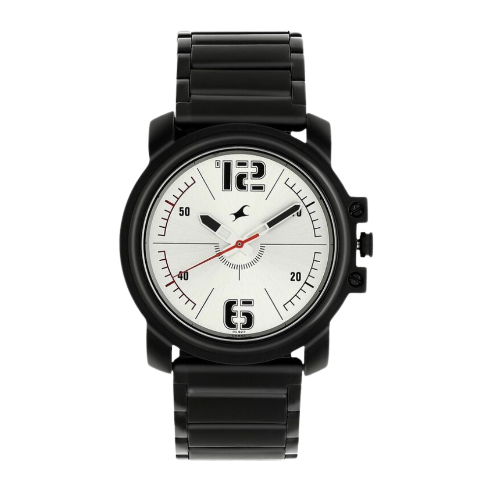 Fastrack Hitlist Quartz Analog Silver Dial Stainless Steel Strap Watch for Guys NR3039NM01