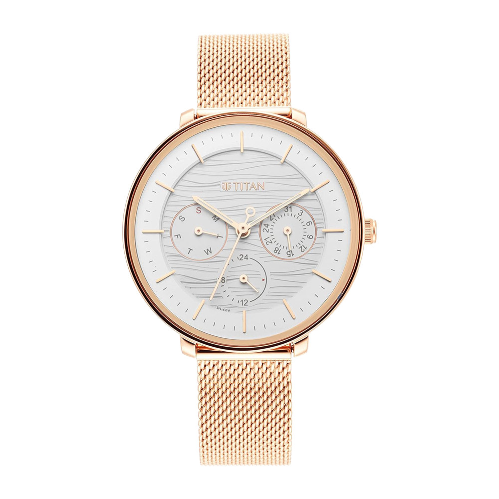 Titan Workwear Silver Dial Women Watch With Stainless Steel Strap NR2651WM02