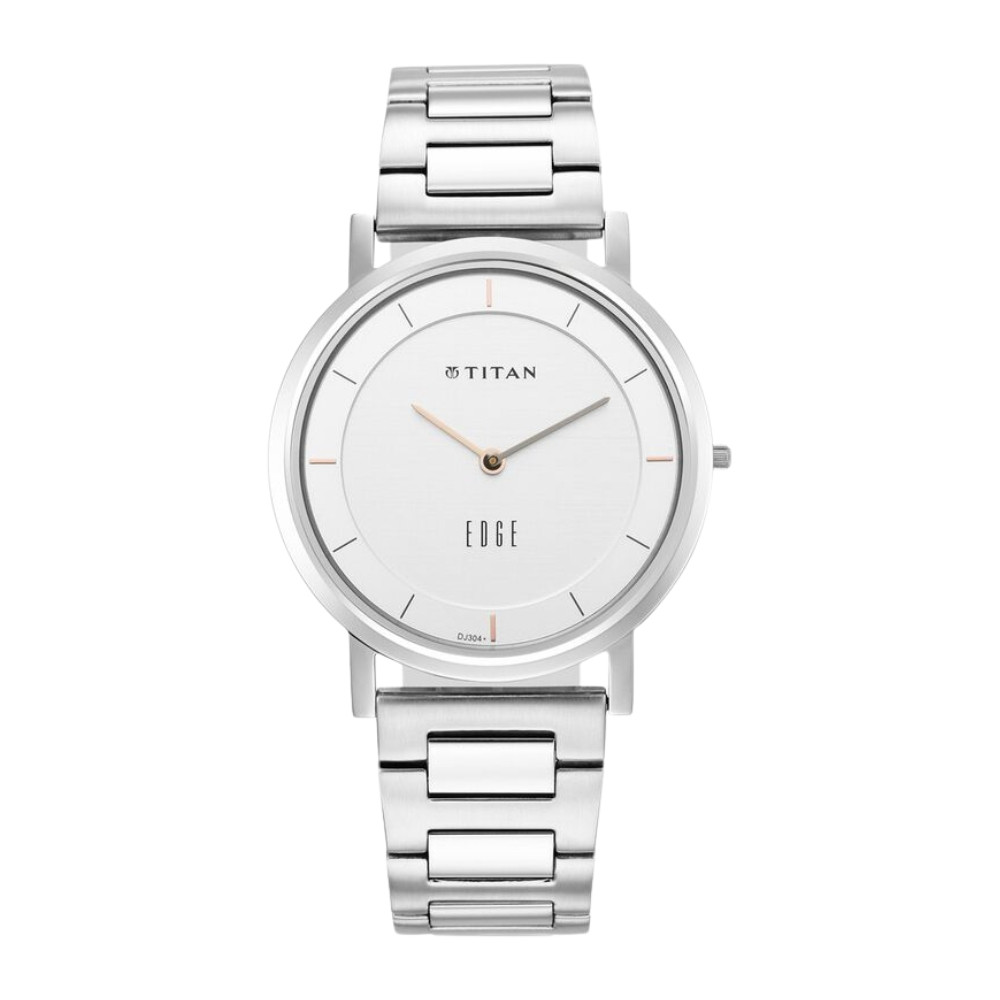 Titan Edge Silver White Dial Analog Stainless Steel Strap watch for Men 1595SM01