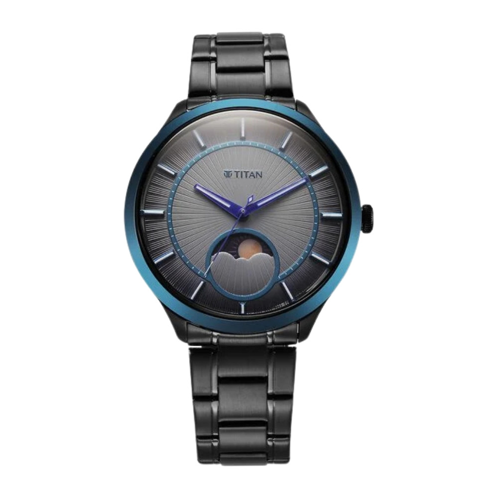 Titan Caelum Sun Moon Sub-Dial in Gunmetal Grey - Stellar Edition 10028KM01