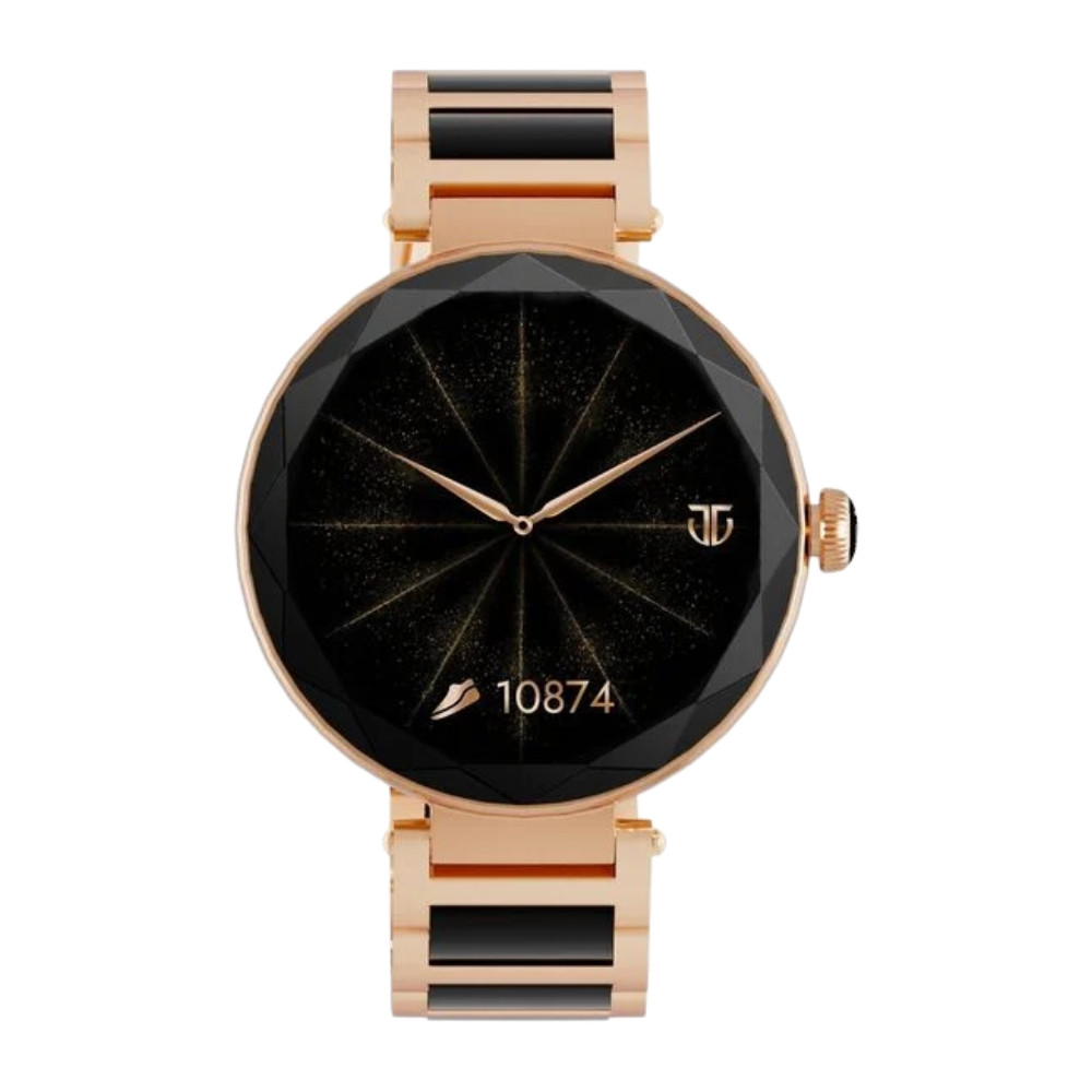 Titan Elixir with All 316L SS construction, 3.04 CM AMOLED Display, BT Calling, Skin Temperature Sensor, Womens Health 95293WD01