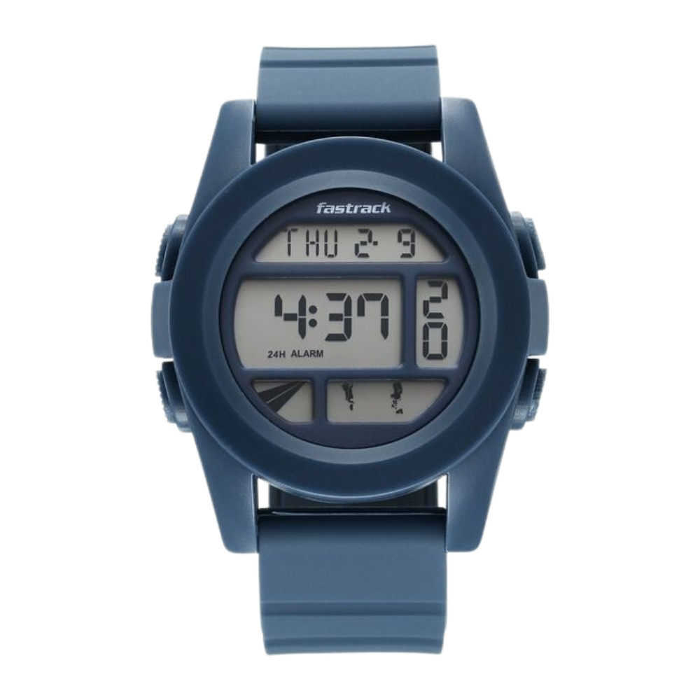 Fastrack StreetStyle Digital Blue Dial Blue Silicone Strap Watch For Guys 38120PP03