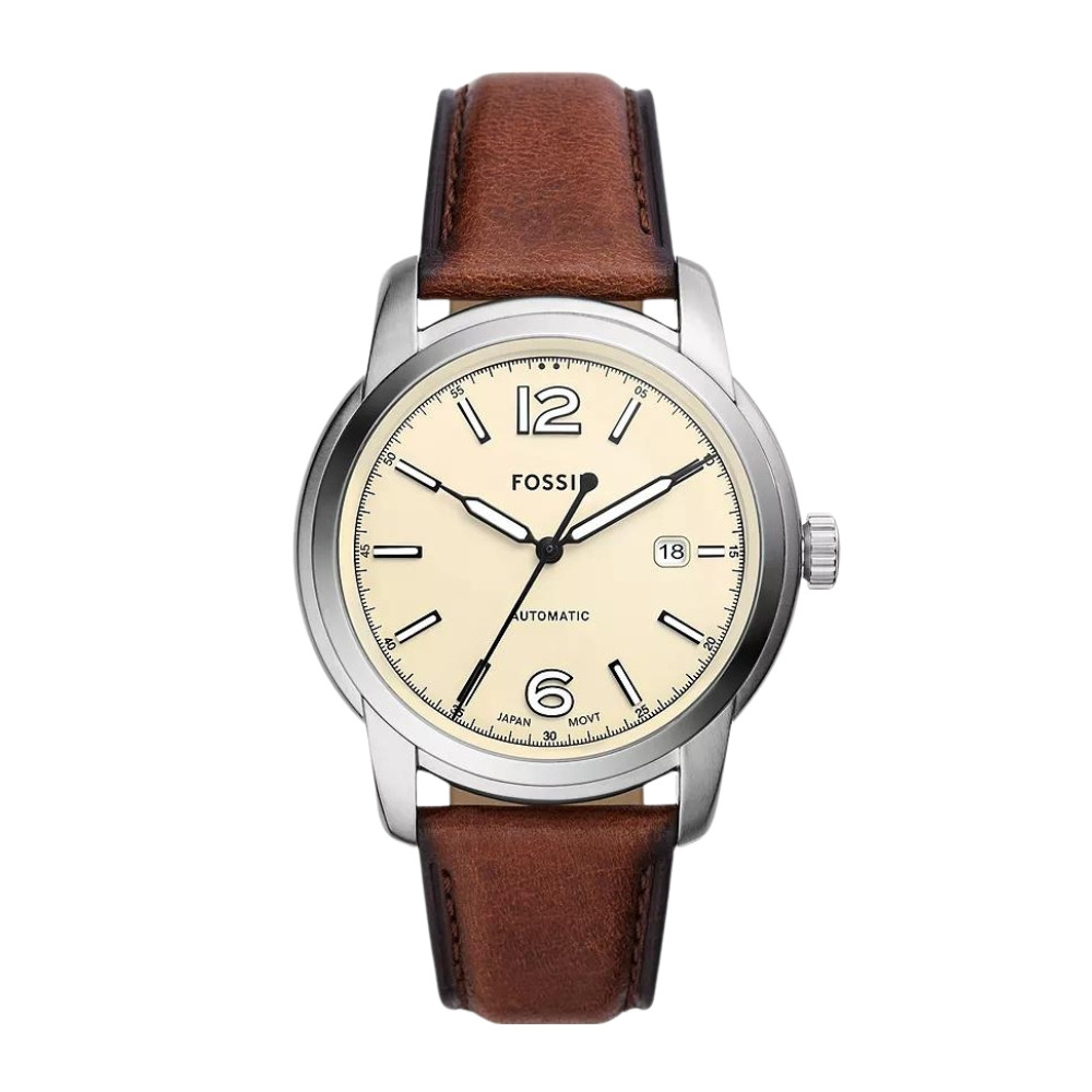 Fossil Heritage Automatic Brown LiteHide™ Leather Watch ME3221