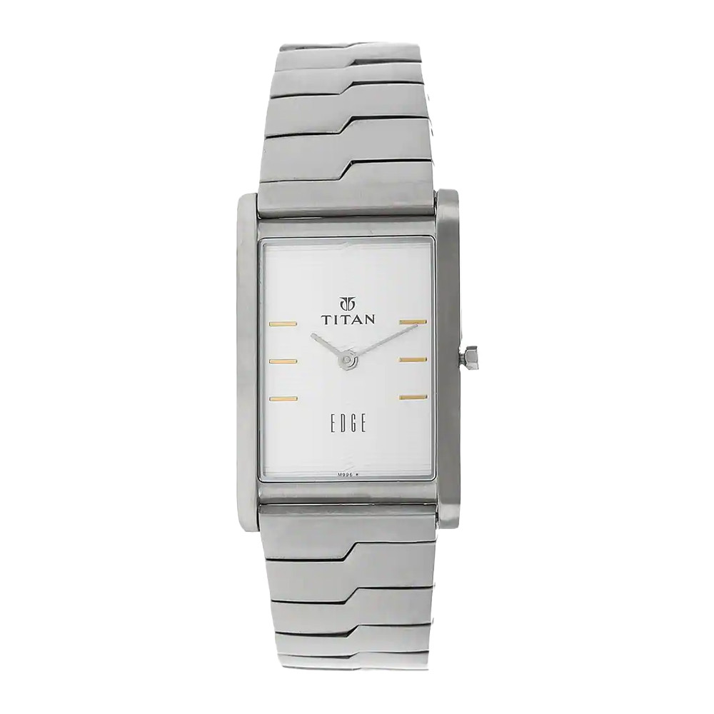 Titan Quartz Analog White Dial Stainless Steel Strap Watch for Men NR1043SM14