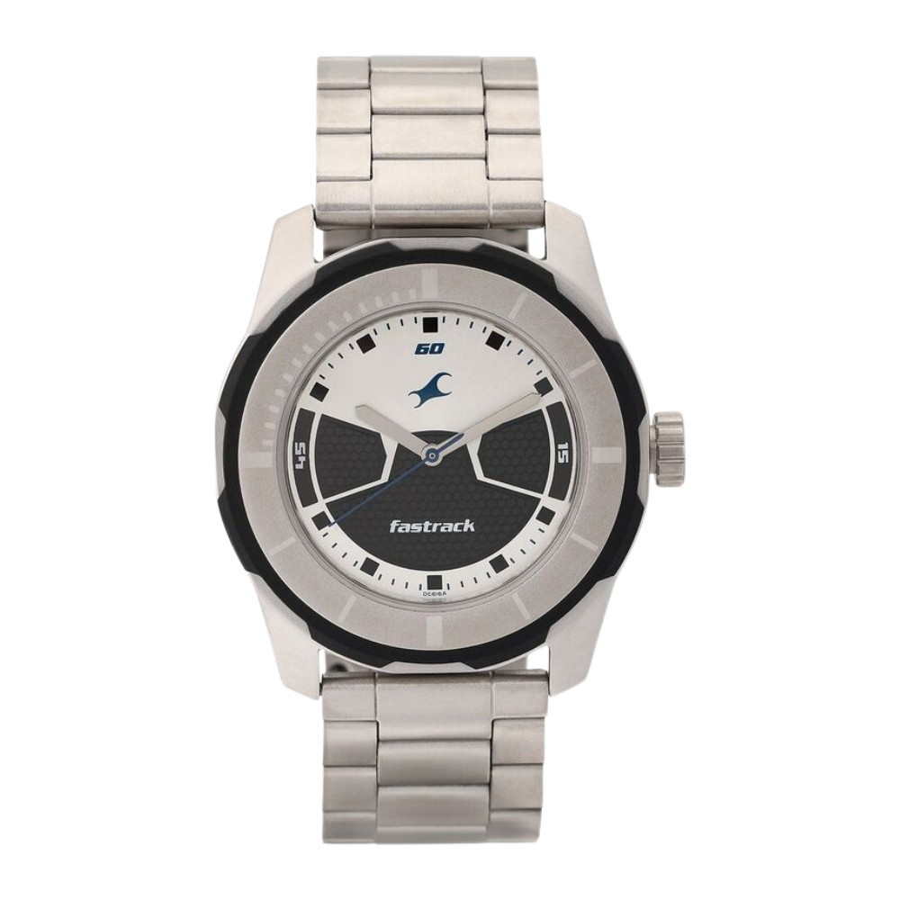 Fastrack Quartz Analog Multicoloured Dial Stainless Steel Strap Watch for Guys NR3099SM02