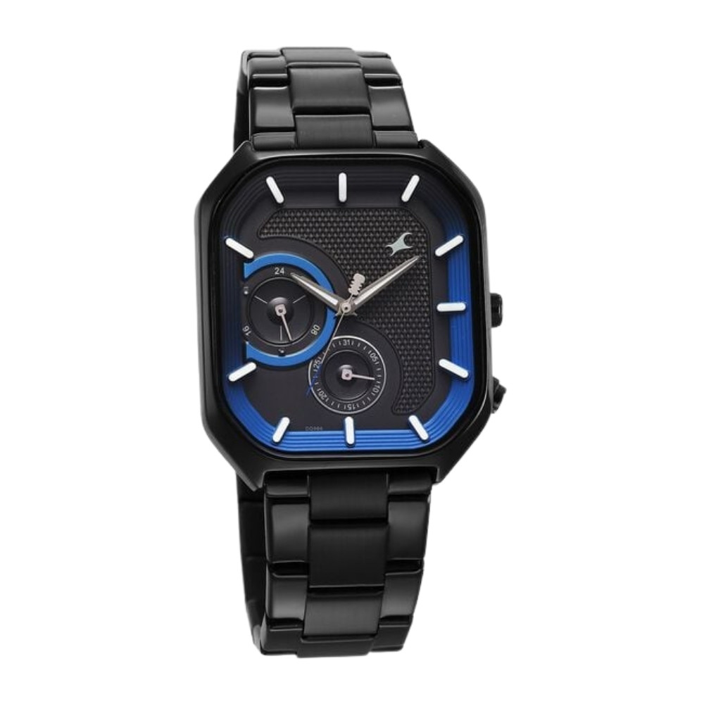 Fastrack Groove Multifunction Grey Dial Metal Strap Guy's Watch with Lume indices 3321NM01