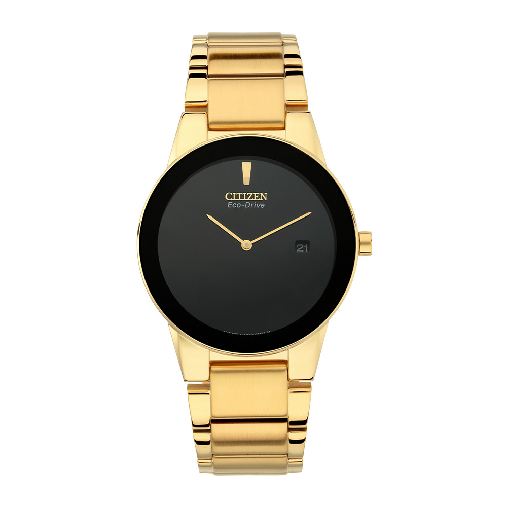 CITIZEN ECO-DRIVE GENTS WATCH BLACK DIAL - AU1062-56E