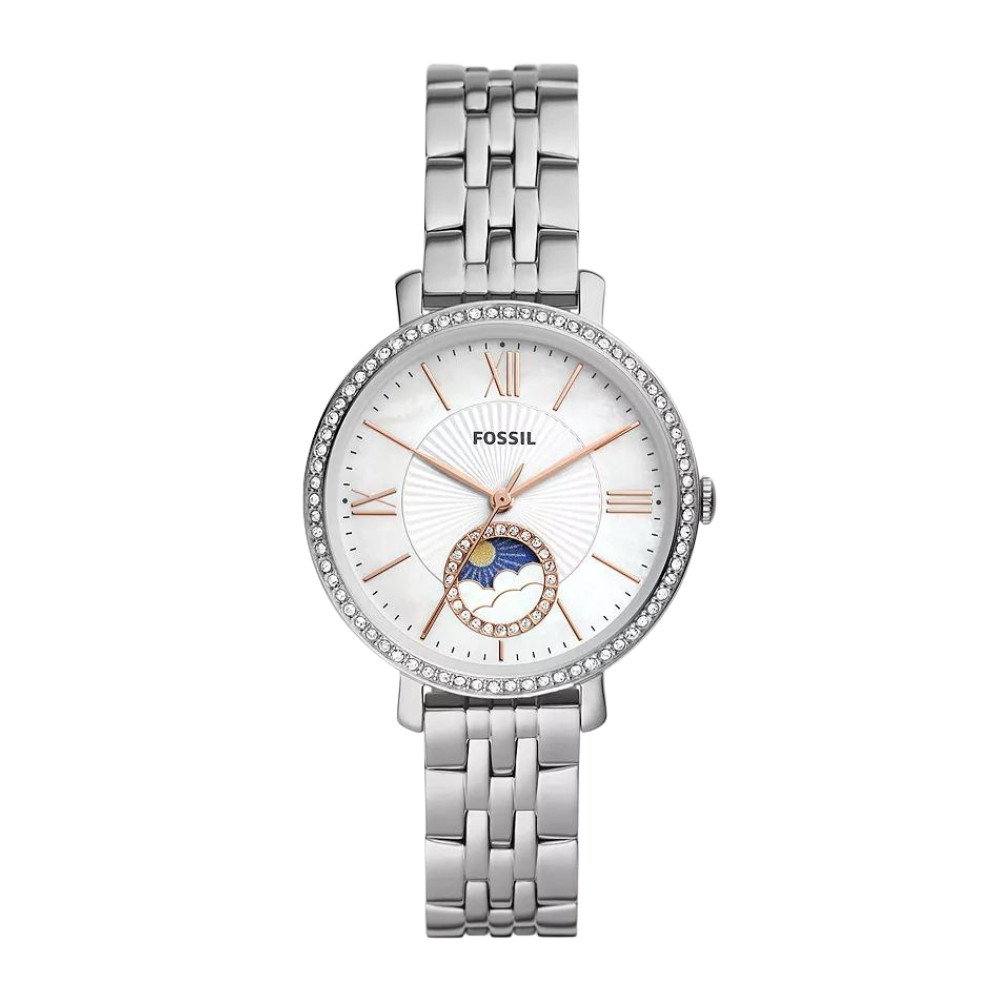 Jacqueline Sun Moon Multifunction Stainless Steel Watch ES5164