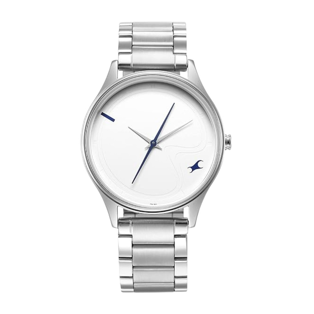 Fastrack Stunners Quartz Analog Silver Dial Metal Strap Watch for Guys NR3290SM01